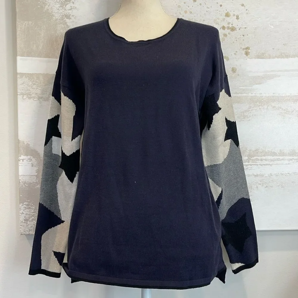 Metric Knits Star Sleeved Sweater (NWT)